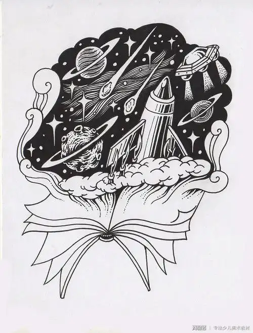 好看的黑白创意素描作品素材