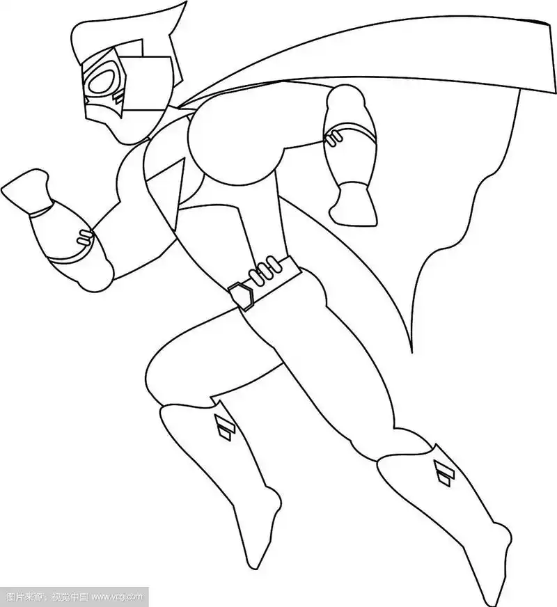 黑白相间的超级英雄卡通人物