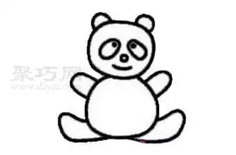 四步画熊猫简笔画小朋友们快来学