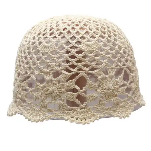 手工钩织镂空花朵帽子子女夏季韩版文艺薄款帽子