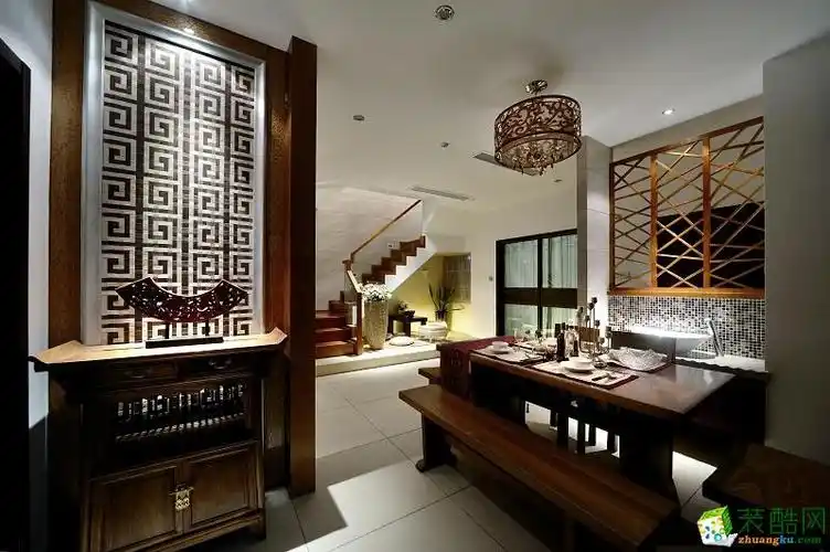 宿迁东巴象装饰荷塘月色中式风格装修效果图中式三室两厅一卫