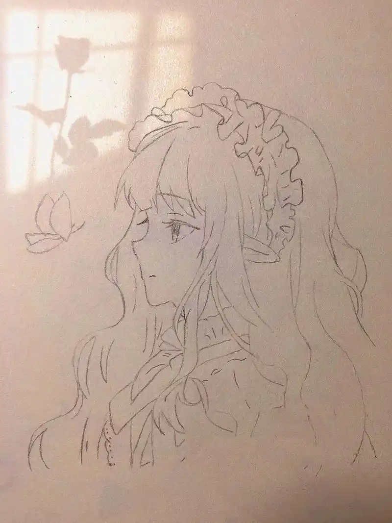 简笔画小姐姐教程 "背对山河 踏清风明月"