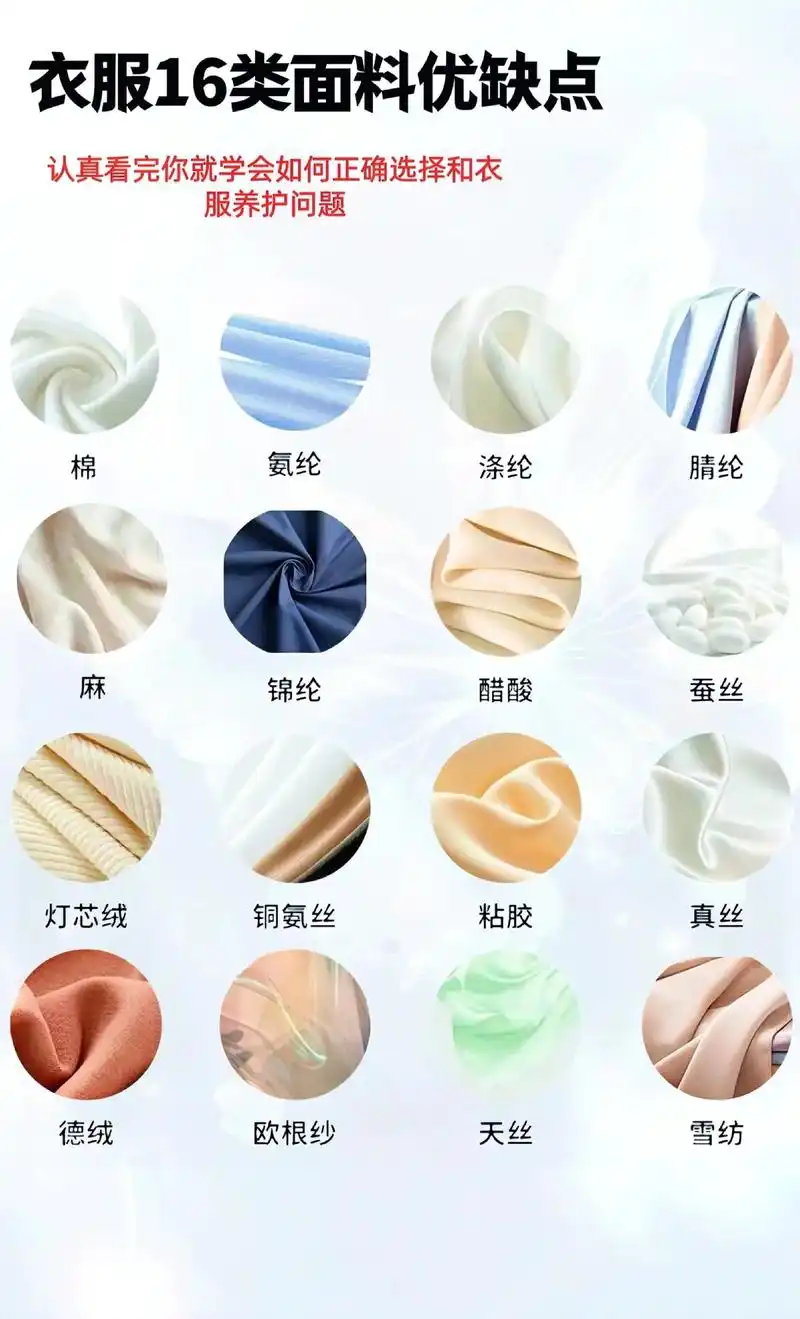 一起来学习下常见16种面料它们的优缺点,这样你选择衣服的时候 - 抖音