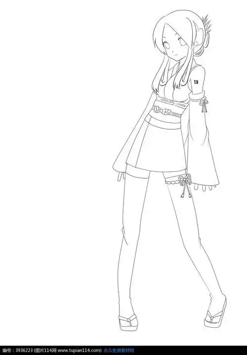 其他,卡通图片免费下载每天学一幅简笔画卡通可爱美少女黑白简笔画