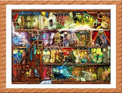 汉斯苏菲十字绣dmc品质进口套件hs-0148s书架上的大航海 油画