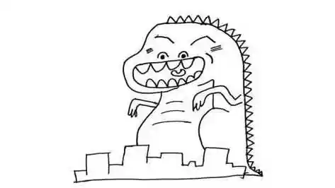怪兽之王哥斯拉简笔画怎么画 霸气又简单哥斯拉简笔画带步骤图解