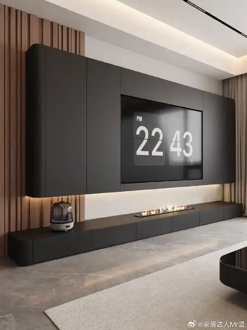 家居装修##美好家居打造法#2024最流行的电视背景墙款式,内嵌式设计