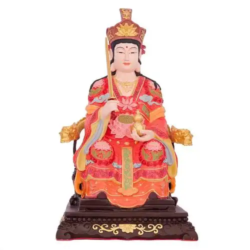 台湾盛凡唐彩九天玄女佛像批发铜艺品家居供奉道教黄铜家居摆件