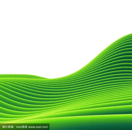 一个绿色管倾斜景观的3d渲染
