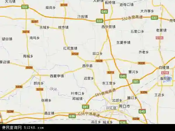 中国 河南省 周口市 西华县 黄土桥乡黄土桥乡卫星地图 本站收录有