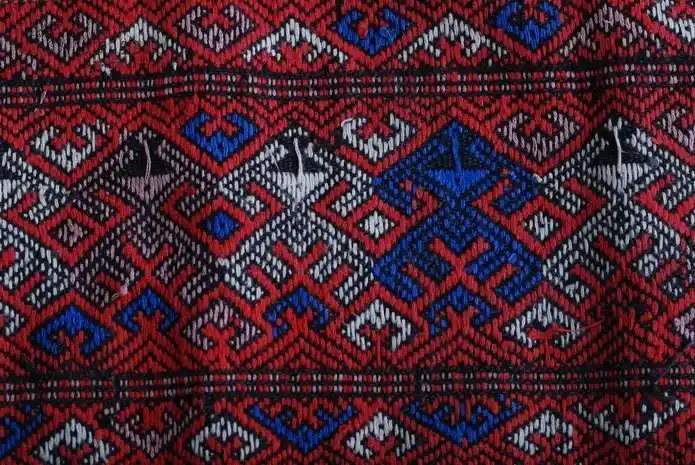 中国纺织活化石海南黎族古董老黎锦筒裙人形纹3