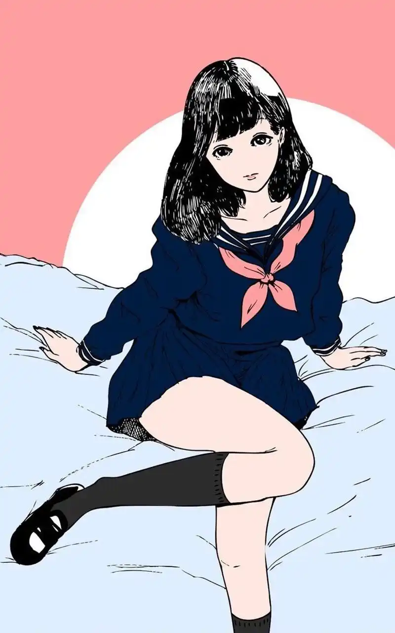 可爱日系卡通校服女孩图片手机壁纸下载