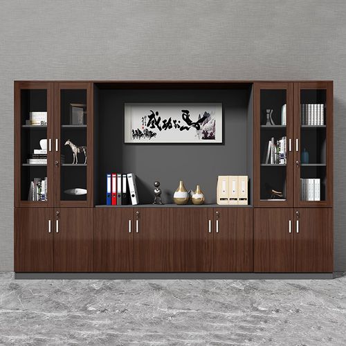 yngfn 文件柜木质展示架资料柜老板书柜办公室全套组合档案柜定制背景