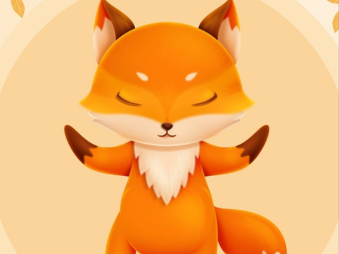 狡猾的狐狸卡通吉祥物插画