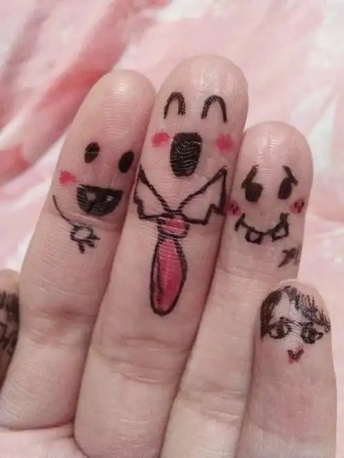 创意手指画手指头上画画