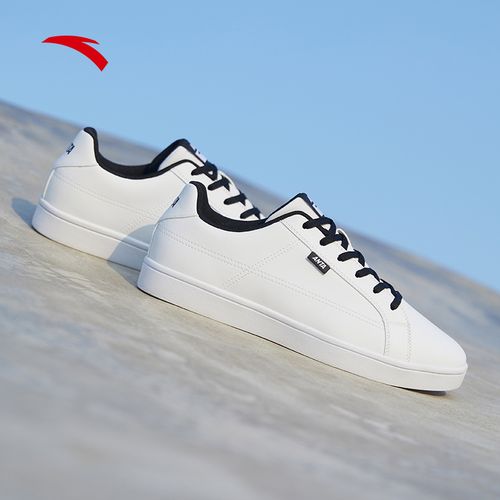 安踏男板男士休闲鞋2021新款小白鞋低帮白色运动鞋板鞋