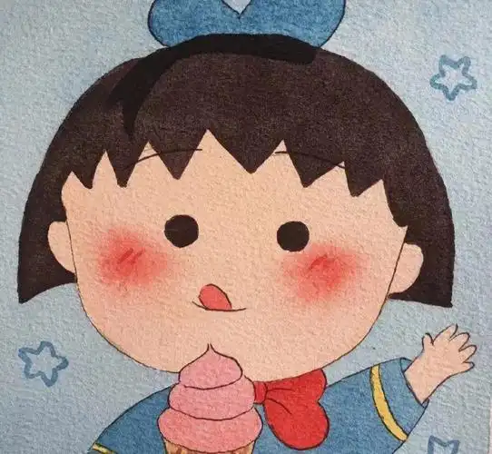 樱桃小丸子卡通手绘头像快和你怨种闺蜜一起换上吧#樱桃小丸子头像