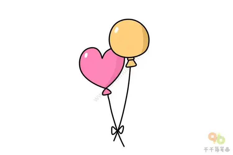 颜色鲜艳的气球简笔画