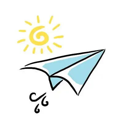 彩色卡通纸飞机png素材元素