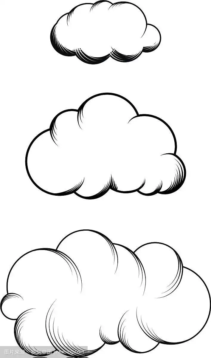 一套手绘雕刻云