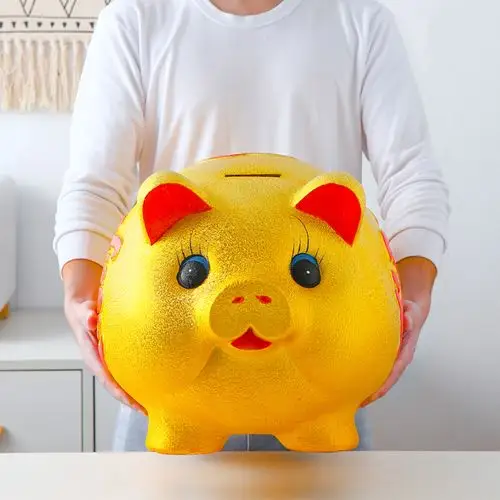 一折存钱罐只进不出 储蓄罐 客厅_超大号大人用金猪存钱罐只进不出