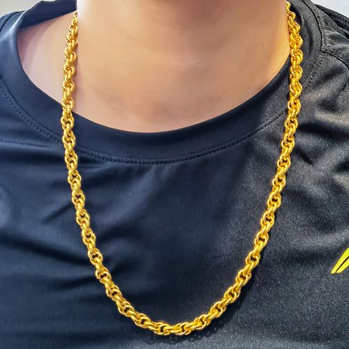 项链男士双龙头霸气老板链大金链男款纯金粗链子已售0￥17950券后价