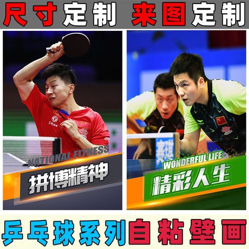 乒乓球海报运动员球室体育明星马龙张继科刘诗雯球馆墙贴纸画挂画