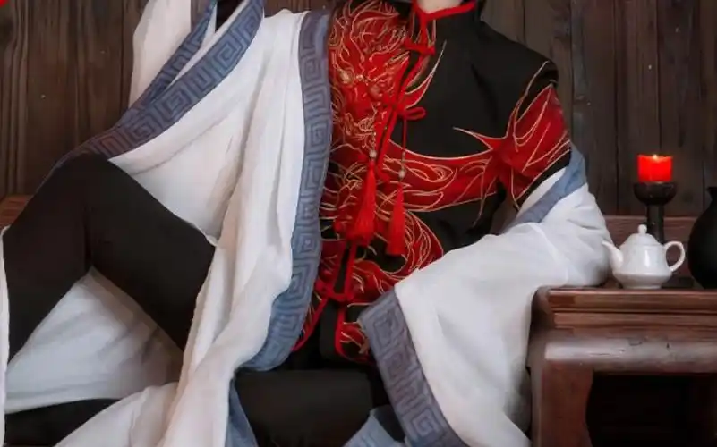 正版三分妄想官方授权哑舍cos服老板赤龙服古风长袍cospaly服装男细节