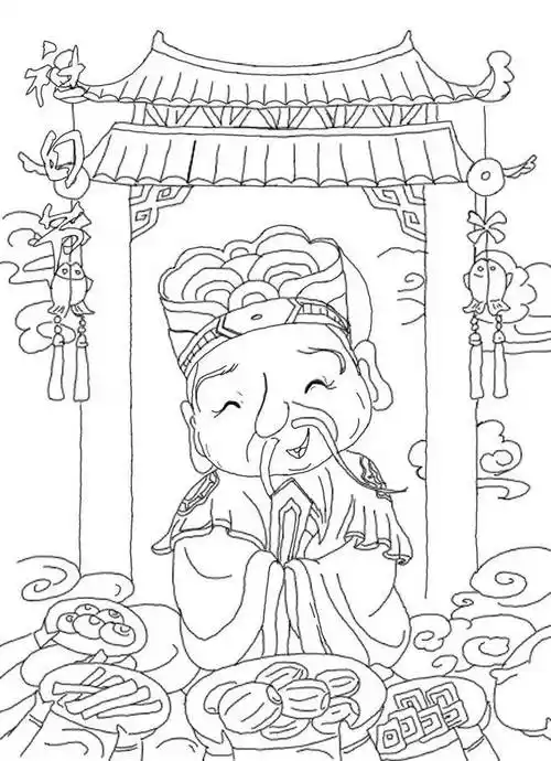 灶王爷简笔画儿童 灶王爷简笔画儿童图片