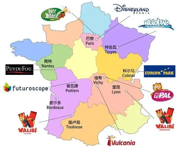 法国游乐园分布图