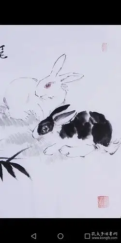 刘继卣国画兔子纯手绘