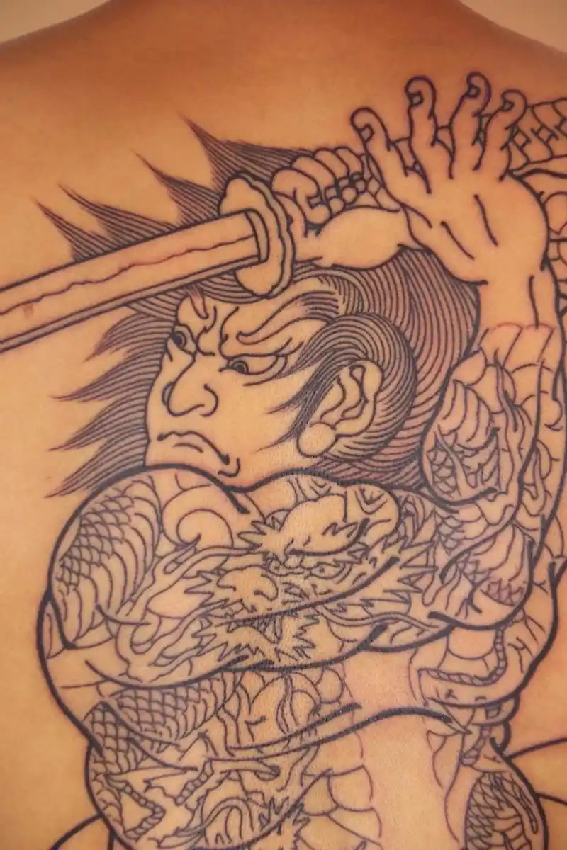 砍刀九纹龙#手稿分享 #纹身 #我是一个纹身师 #想纹就纹  - 抖音