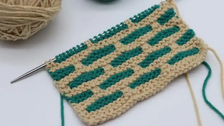 简单又美丽的双色棒针编织花样,赶紧动手学起来吧