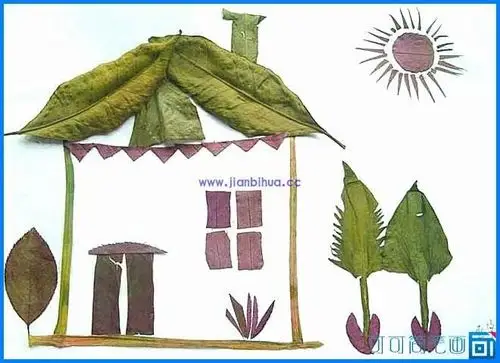 亲子手工(树叶房子)参考图