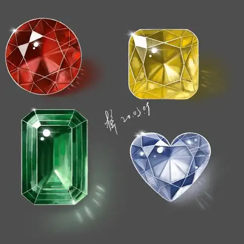 初次钻石和戒指的手绘