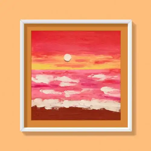 一百张油画棒画no266落日余晖