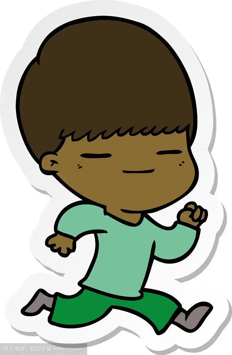 一个卡通自以为是的男孩的贴纸