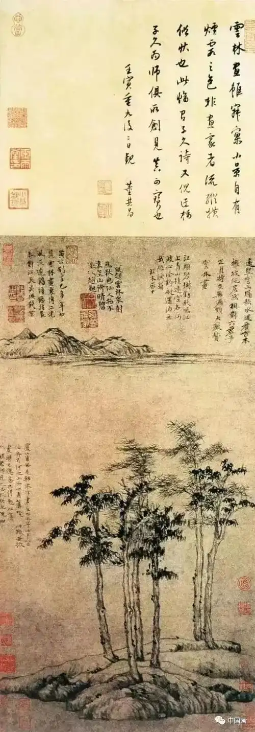 米芾《春山瑞松图》画隐,则指以画自隐,不求仕进,不以其画彰显声名于