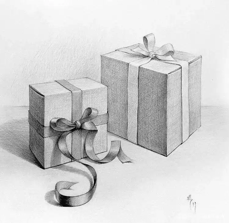 欧洲学生素描作品欣赏,日常物品素描画