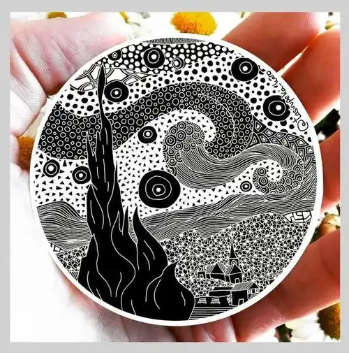 艺术视野|她把世界名画爆改成黑白装饰画,竟然这么好看!