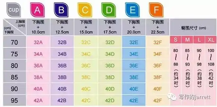 举例说明:结合上图,你的下胸围量得为79,那就是80号,你的上胸围量得为