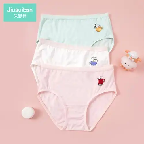 久岁伴儿童内裤女童三角短裤a类莫代尔学生女孩中大童宝宝不夹pp