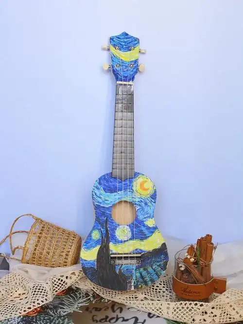 的手作日常#亲子时光#尤克里里手绘#尤克里里#diy尤克里里#手绘#星月