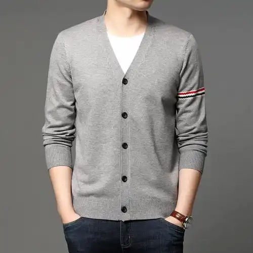 毛衣开衫男针织衫外套春秋秋季男士修身潮流薄款针织衫