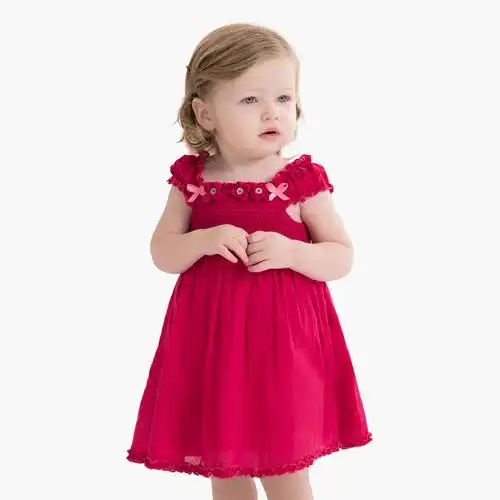 夏季女童宝宝婴儿背心连衣裙礼服db443 深粉