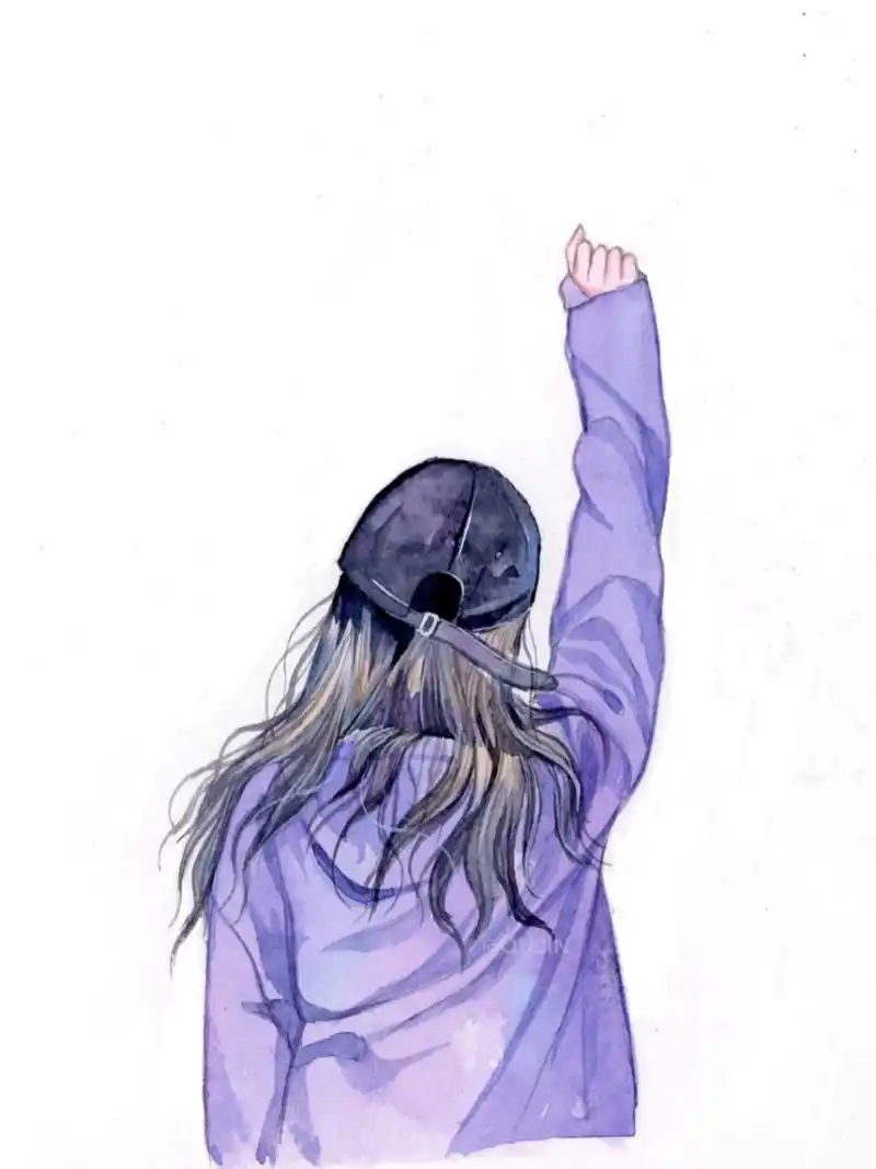 水彩人物篇|可以做壁纸的人物背影绘画 拿图请注明出处