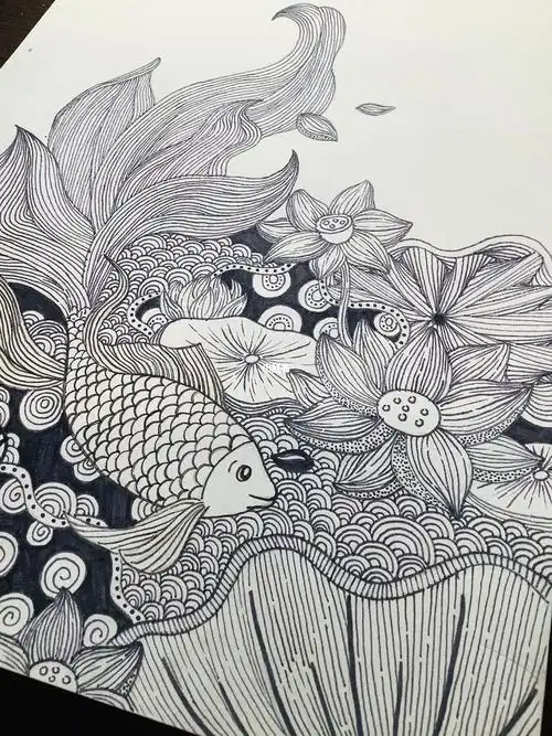 线描画78黑白线描非原创