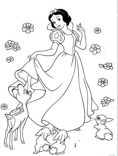 迪士尼卡通人物白雪公主简笔画图片 白雪公主简笔画