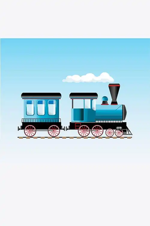 卡通蒸汽火车矢量图