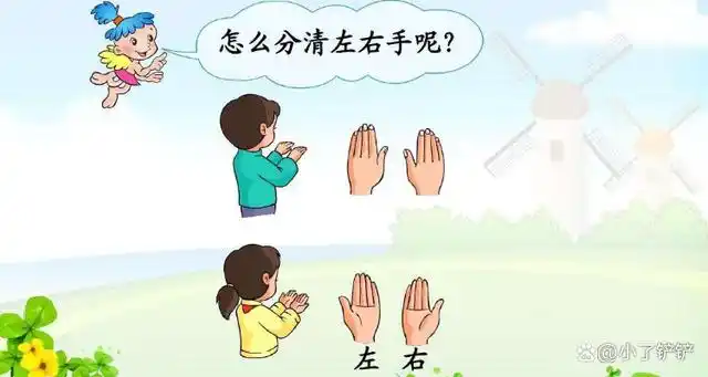 一年级数学左右以谁的位置来区分